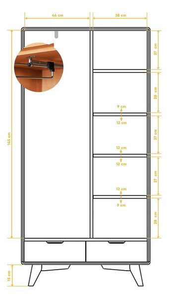 Ormar hrast 90x180 cm Greg - The Beds