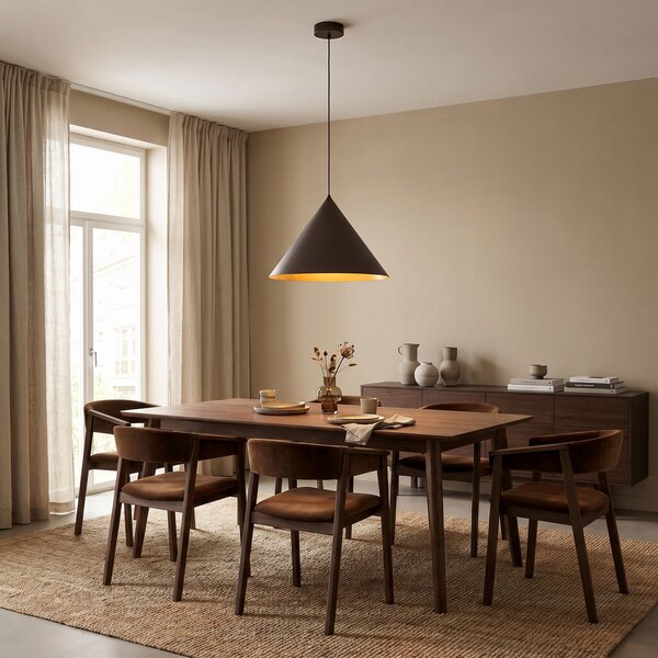 TK Lighting Viseća svjetiljka Cono, 1 žarulja, Ø 50 cm, smeđa, E27, prigušiva, Smeđa / hrđa, Dnevni boravak/blagovaonica, Metal