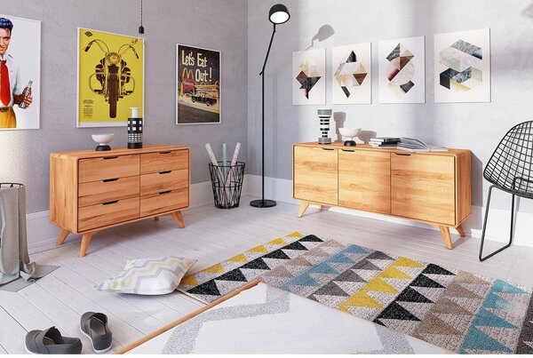 Niska hrastova komoda 90x63 cm Greg - The Beds