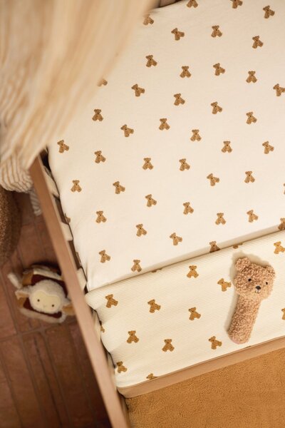 Jollein dekica Cradle Mini Teddy Bear 75x100 cm - Little Waffle/Fluffy