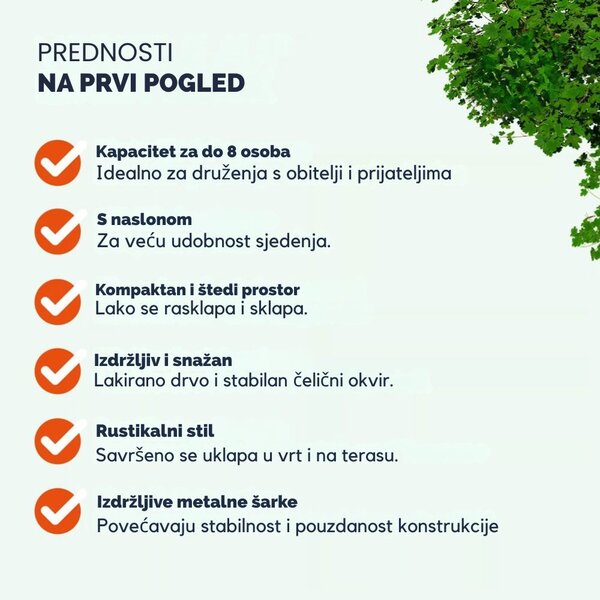 Pivski set PRAKTIK s naslonima, 170 cm, smeđi Jurhan