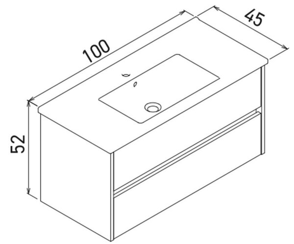 Kupaonski ormarić (sa umivaonikom) Siddy 100V3 (antracit)
