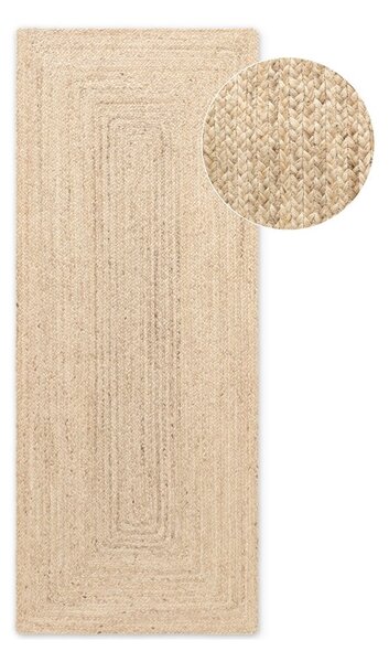 Obostrana/ručno rađena jutena staza u svijetloj prirodnoj boji 80x200 cm Juno – Hanse Home