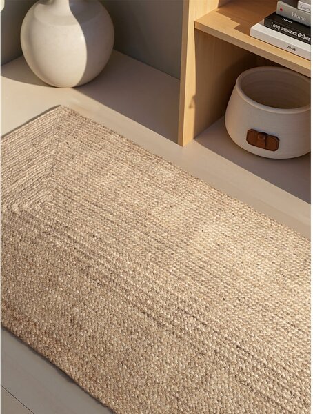 Obostrana/ručno rađena jutena staza u svijetloj prirodnoj boji 80x200 cm Juno – Hanse Home