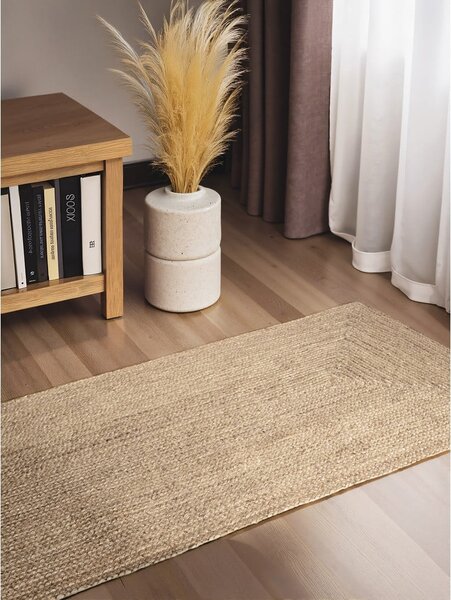 Obostrana/ručno rađena jutena staza u svijetloj prirodnoj boji 80x200 cm Juno – Hanse Home