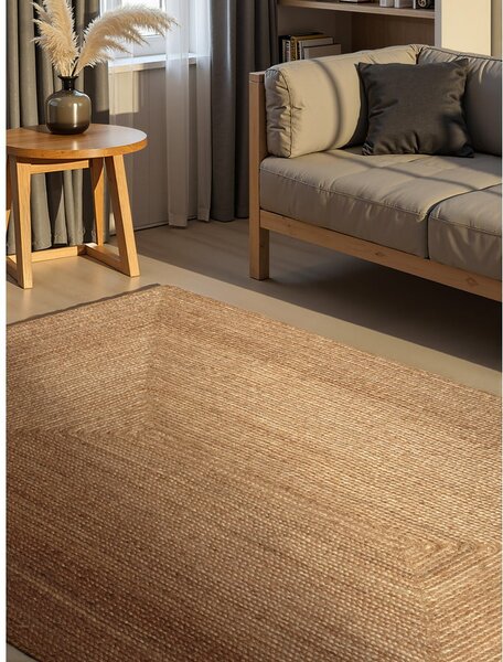 Obostrani/ručno rađen juten tepih u prirodnoj boji 80x150 cm Juno – Hanse Home