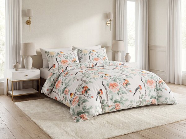 Posteljina od mikrovlakana ORANGE FLOWERS bijela Dimenzije posteljine: 2 kom 70 x 80 cm | 160 x 200 cm