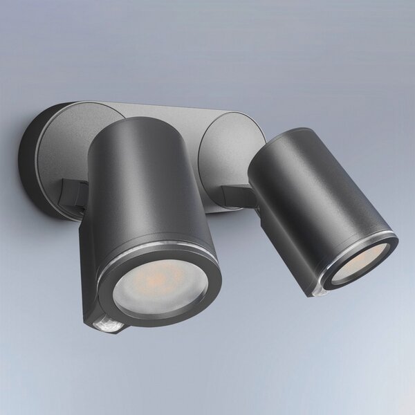 STEINEL Smart Sensor Outdoor Spotlight One SC, 2 svjetla, antracit, IP44, Crno, Metal, Zidni reflektor