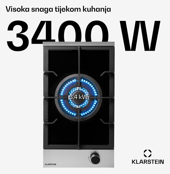 Klarstein Alchemist, plinska ploča za kuhanje, 1 plamenik za wok, staklokeramika