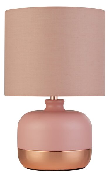Searchlight Stolna lampa Tamsin, roza, metal/tekstil, visina 27 cm, E14, Ružičasta ruža, Dnevni boravak/blagovaonica, Tkanina / tekstil