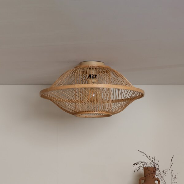 Good & Mojo GOOD MOJO Stropna lampa Maui, prirodna, Ø 50 cm, bambus, E27, prigušiva, Drvo, Dnevni boravak/blagovaonica, Bambus