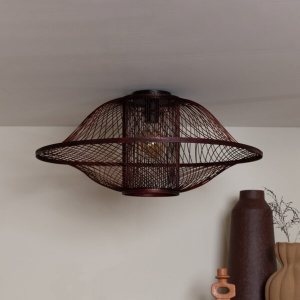 Good & Mojo GOOD MOJO Stropna lampa Maui, crvena, Ø 70 cm, bambus, E27, prigušiva, Crvena, Dnevni boravak/blagovaonica, Bambus