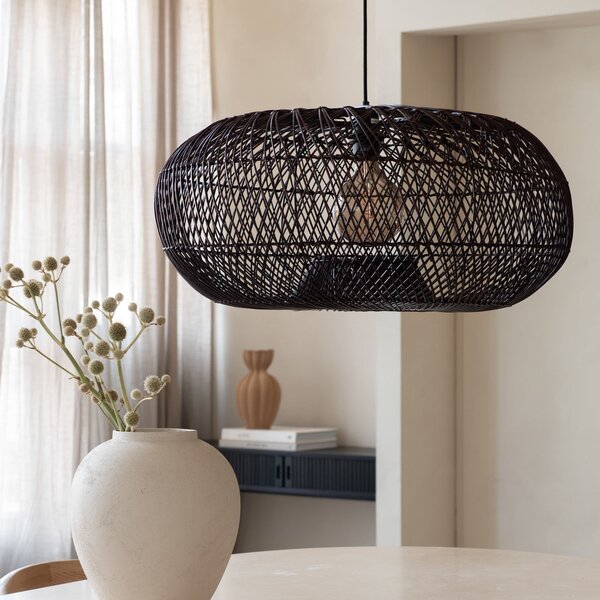 Good & Mojo GOOD MOJO viseća lampa Arizona, crvena, Ø 70 cm, ratan, E27, prigušiva, Crvena, Dnevni boravak/blagovaonica, Drvo
