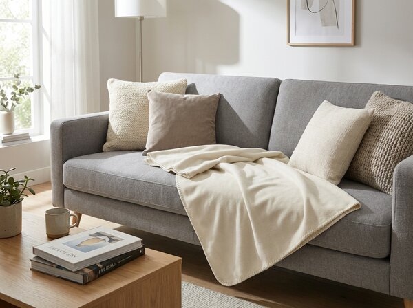 Flis deka MELVIRA DUO, svijetlo krem boje Dimenzije: 180 x 200 cm