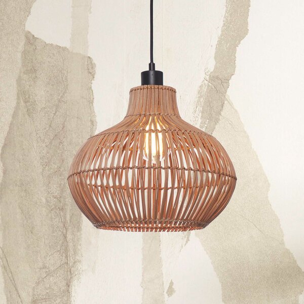 Good & Mojo GOOD MOJO Kalahari viseća lampa, Ø 32 cm, prirodna, ratan, E27, prigušiva, Drvo, Dnevni boravak/blagovaonica, Drvo
