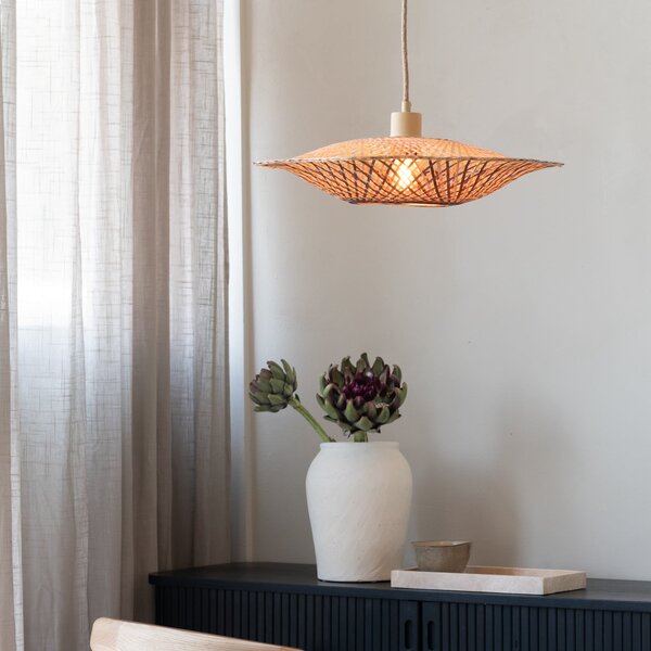 Good & Mojo GOOD MOJO Madura viseća lampa, Ø 44 cm, prirodna/smeđa, bambus, prigušiva, Drvo, Dnevni boravak/blagovaonica, Bambus