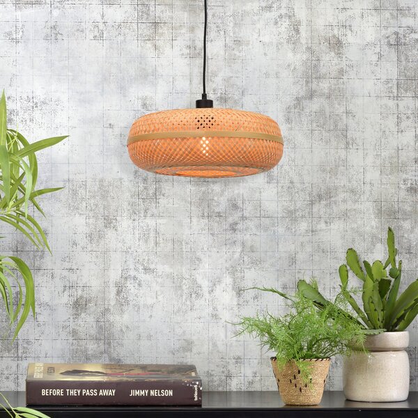 Good & Mojo GOOD MOJO viseća lampa Palawan, prirodna, Ø 40 cm, bambus, E27, prigušiva, Drvo, Dnevni boravak/blagovaonica, Bambus