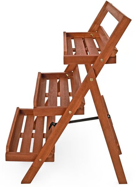 Sklopivi stalak za cvijeće od akacije 79 × 56 × 59 cm - 3 razine