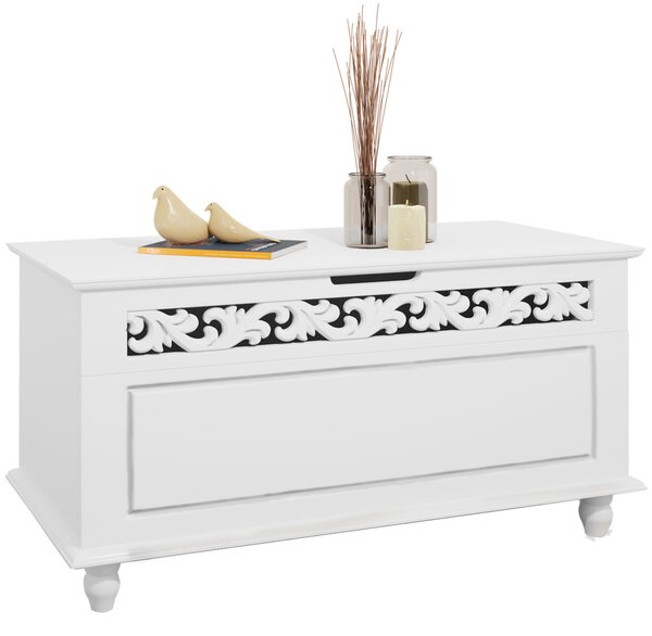 Drvena škrinja JERSEY, 80x40x48 cm, bijela Casaria