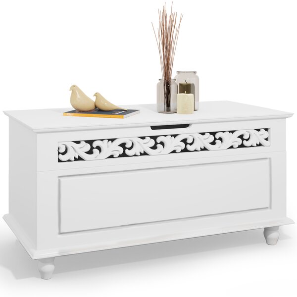 Drvena škrinja JERSEY, 80x40x48 cm, bijela Casaria