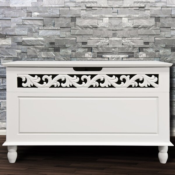 Drvena škrinja JERSEY, 80x40x48 cm, bijela Casaria