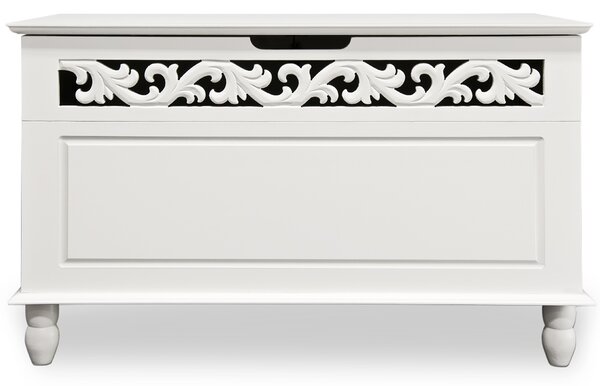 Drvena škrinja JERSEY, 80x40x48 cm, bijela Casaria