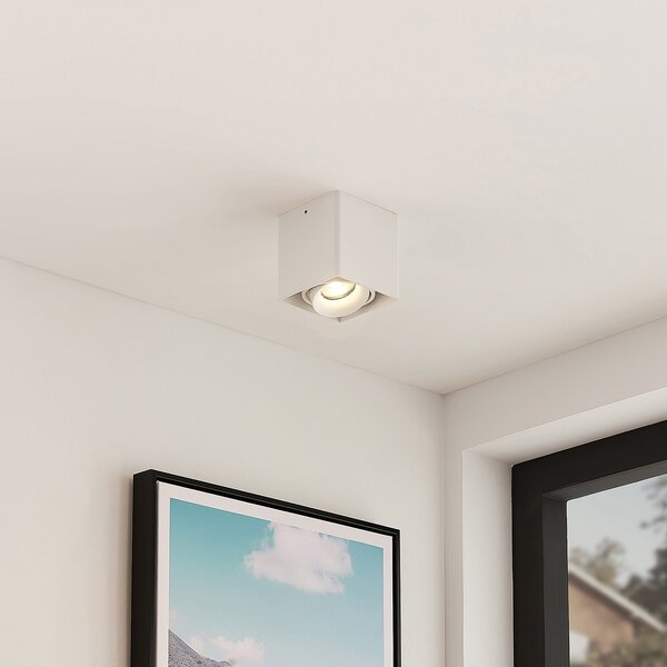 Arcchio Kubika downlight GU10, 1 žarulja, bijela, prigušiva, Bijela, Područje hodnika, Metal