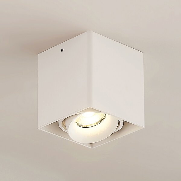 Arcchio Kubika downlight GU10, 1 žarulja, bijela, prigušiva, Bijela, Područje hodnika, Metal