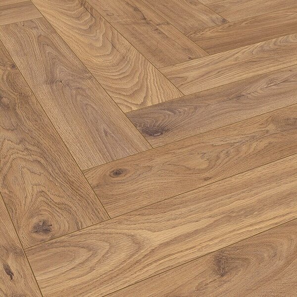 LOGOCLIC Vinto Laminat Herringbone Oberon (Rustikalni pod, 630 x 126 x 8 mm) + BAUHAUS jamstvo 20 godina