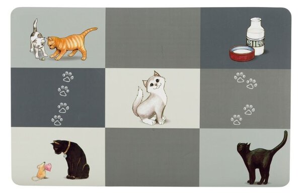 Trixie podložak za posude za mačke sivi, 44 x 28 cm