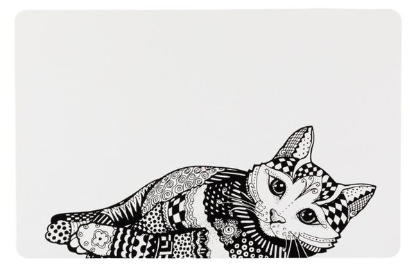 Trixie podloga za posude za mačke crno-bijela, 44x28 cm