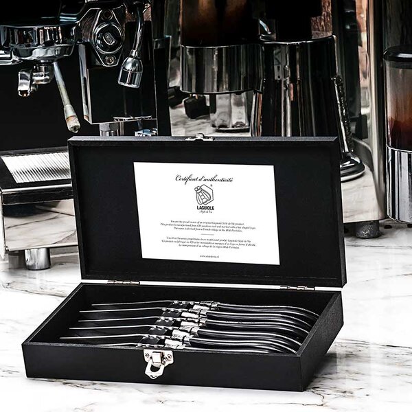 Laguiole LUXURY LINE set noževa za odreske - Black Ebony (6 kom)