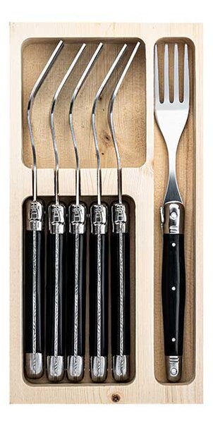 Laguiole PREMIUM LINE Set vilica - Black (6 kom)
