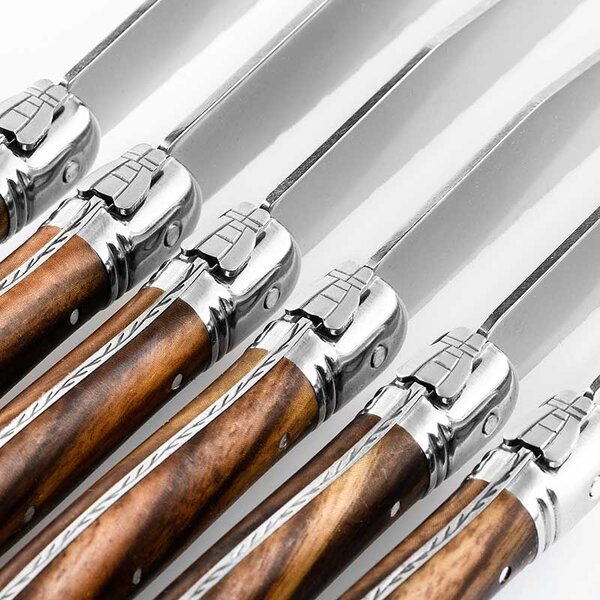 Laguiole PREMIUM LINE Set noževa za odreske sa postoljem - Dark wood (6 kom)