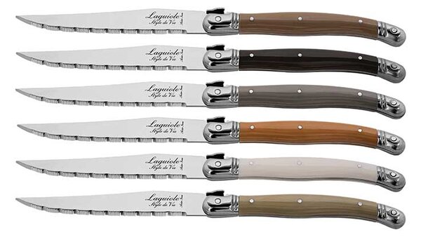 Laguiole PREMIUM LINE Set noževa za odreske s postoljem - Treasure (6 komada)