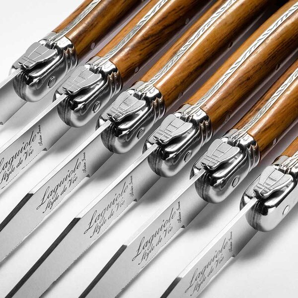 Laguiole PREMIUM LINE Set noževa za odreske s postoljem - Wood (6 komada)