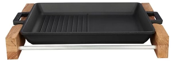 Grill tava Lava, s drvenom podlogom, 26x32 cm