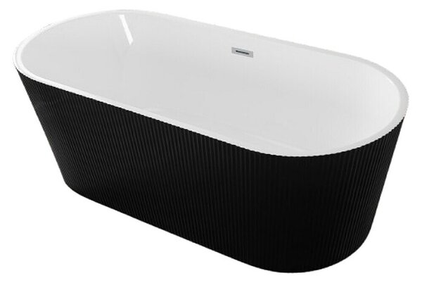 Sanotechnik Samostojeća kada Reno (D x Š x V: 170 x 75 x 58 cm, Sanitarni akril, Crna)