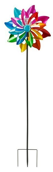 BAUHAUS Solarna svjetiljka sa šiljkom za zemlju Windspinner (0,06 W, D x Š x V: 16 x 38,5 x 137 cm, Raznobojno, IP44, 1 lm)