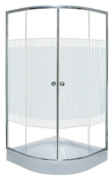 Sanotechnik Polukružna tuš kabina Florida (D x Š x V: 80 x 80 x 185 cm, Kromirano, Srebrna)