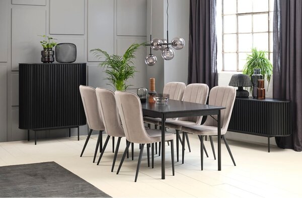 Crni blagovaonski stol 95x180 cm Savona – Unique Furniture