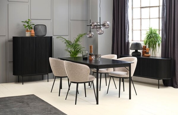 Crni blagovaonski stol 95x180 cm Savona – Unique Furniture