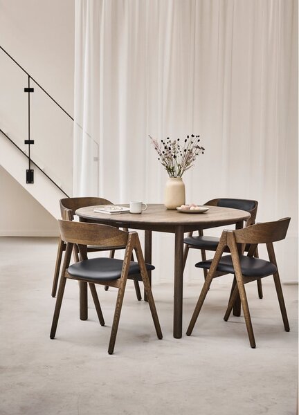 Smeđi okrugao proširiv blagovaonski stol od punog hrasta ø 120 cm Noor – Hammel Furniture