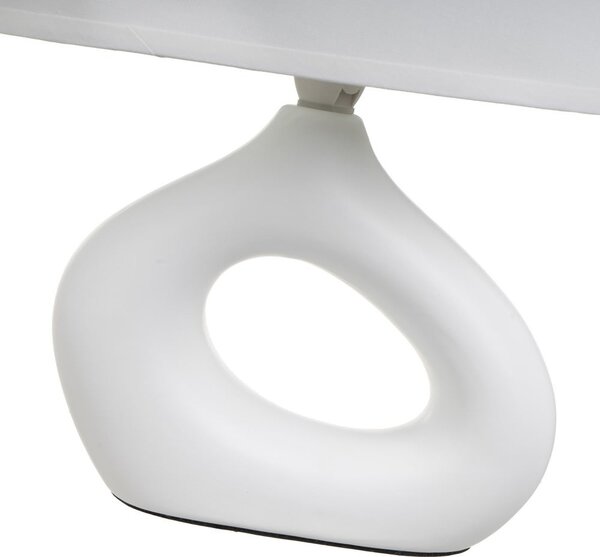 Bijela stolna lampa keramička s tekstilnim sjenilom (visina 30 cm) – Casa Selección