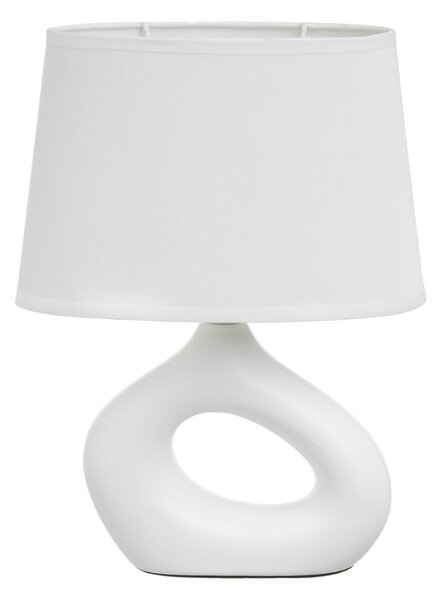 Bijela stolna lampa keramička s tekstilnim sjenilom (visina 30 cm) – Casa Selección