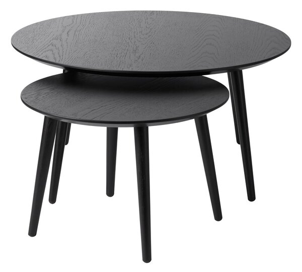 Crni okrugli stolići za kavu u setu 2 kom ø 88 cm Adda – Unique Furniture