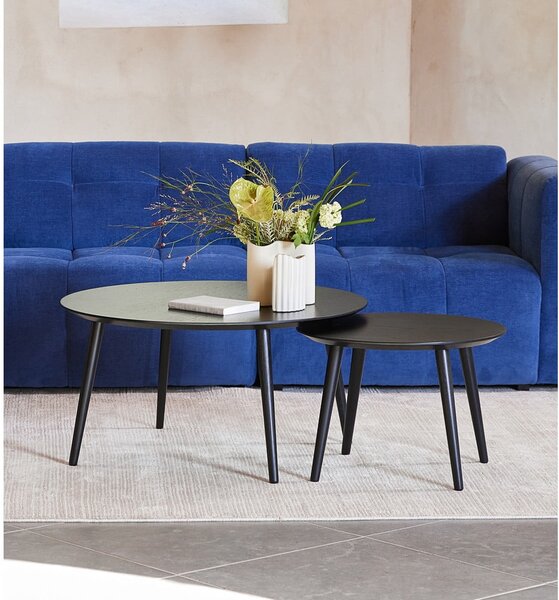 Crni okrugli stolići za kavu u setu 2 kom ø 88 cm Adda – Unique Furniture