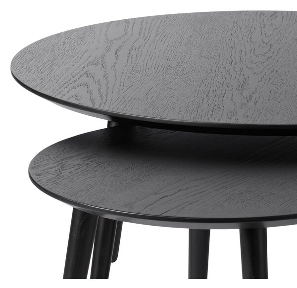 Crni okrugli stolići za kavu u setu 2 kom ø 88 cm Adda – Unique Furniture