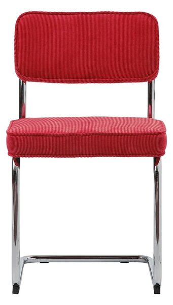 Crvena blagovaonska stolica od samta Rupert – Unique Furniture
