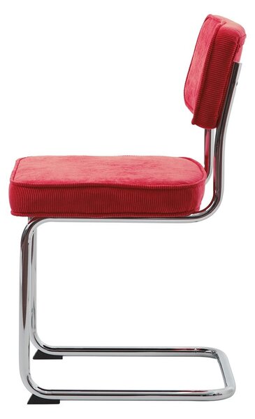 Crvena blagovaonska stolica od samta Rupert – Unique Furniture